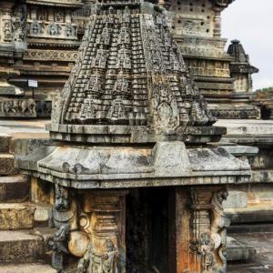 VIEW FROM A TEMPLE IN HALEBID KARNATAKA SOUTH INDIA - 3