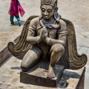  GARUDA`S STATUE AT DURBAR SQUARE KATHMANDU NEPAL - 6