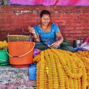 FLORIST AT DURBAR SQUARE KATHMANDU NEPAL - 8